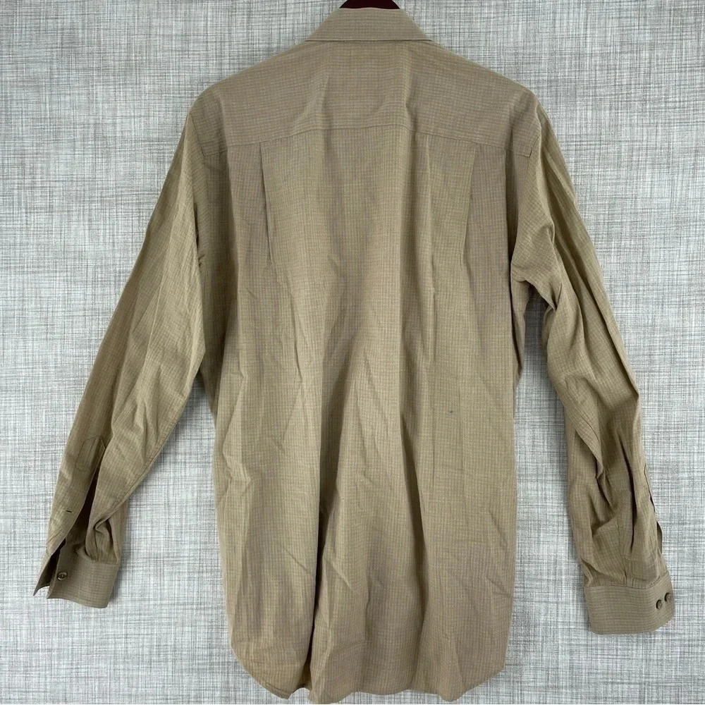 Paul Fredrick Shirt Button Down Long Sleeve Mens Size 15.5 tan 0468 - Picture 6 of 7
